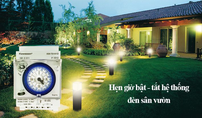 Tiết kiệm thời gian bật - tắt đèn trong sân vườn