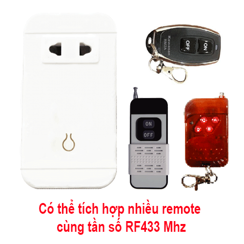 Có thể tích hợp với nhiều loại remote có cùng tần số RF433 Mhz