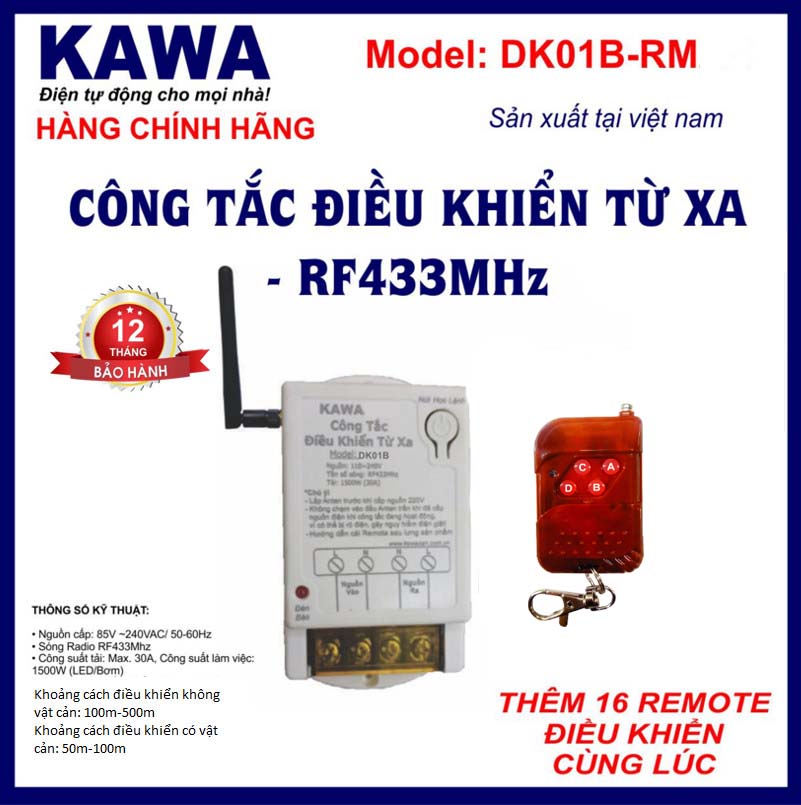 Công tắc điều khiển từ xa DK01B-RM01B