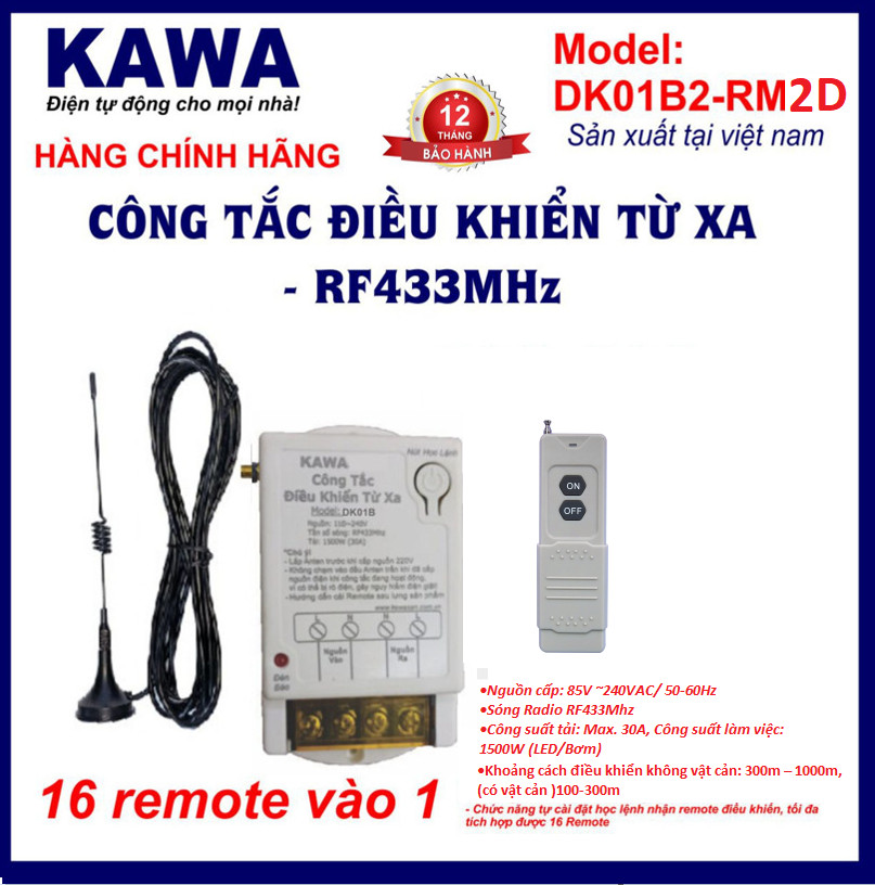 Công tắc điều khiển từ xa DK01B2-RM2D